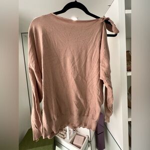 Brown Sweater With One Naked Shoulder  Size S